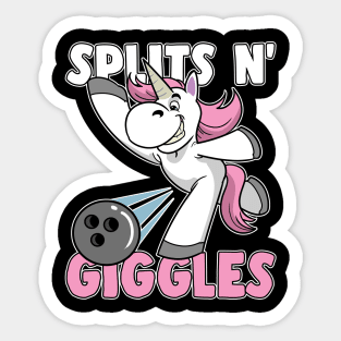 Splits n' Giggles Unicorn Bowling Bowler Sticker